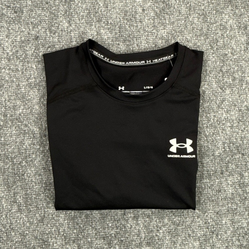 Under Armour Mens Large Black HeatGear Compression Sleeveless Shirt NWT